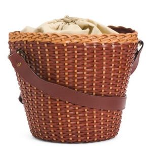 Made in Italy Leather Basket Bucket Bag